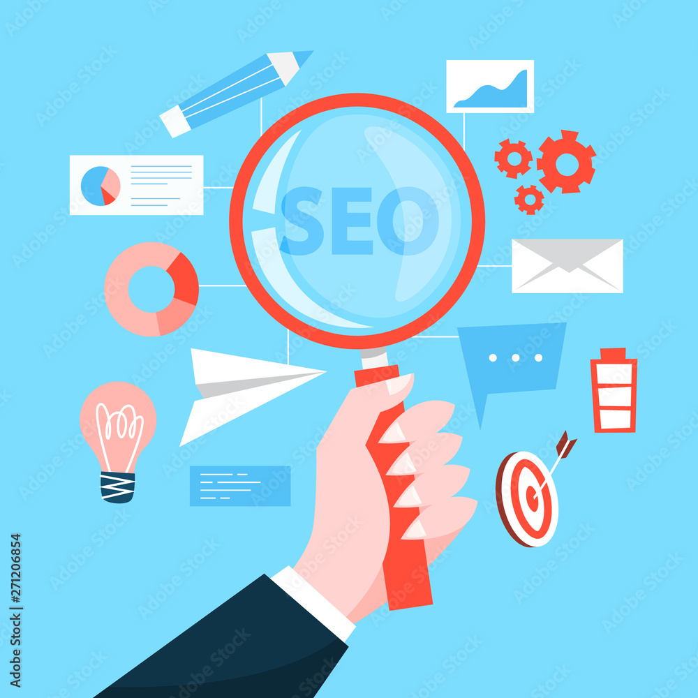 SEO or search engine optimization concept. Marketing strategy SEO or search engine optimization concept. Marketing strategy