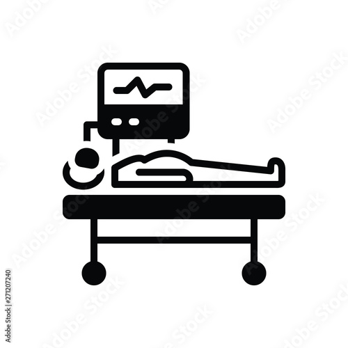 Black solid icon for life support 