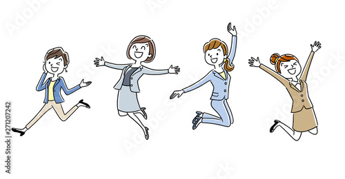 働く女性たち：ジャンプ