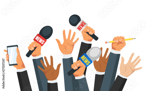 Journalist and press concept