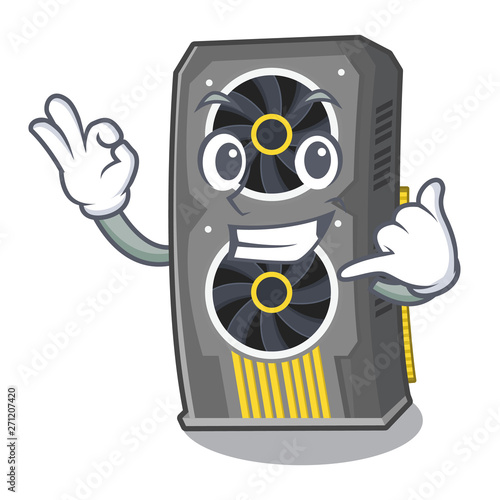 Call me video graphics card above cartoon chair