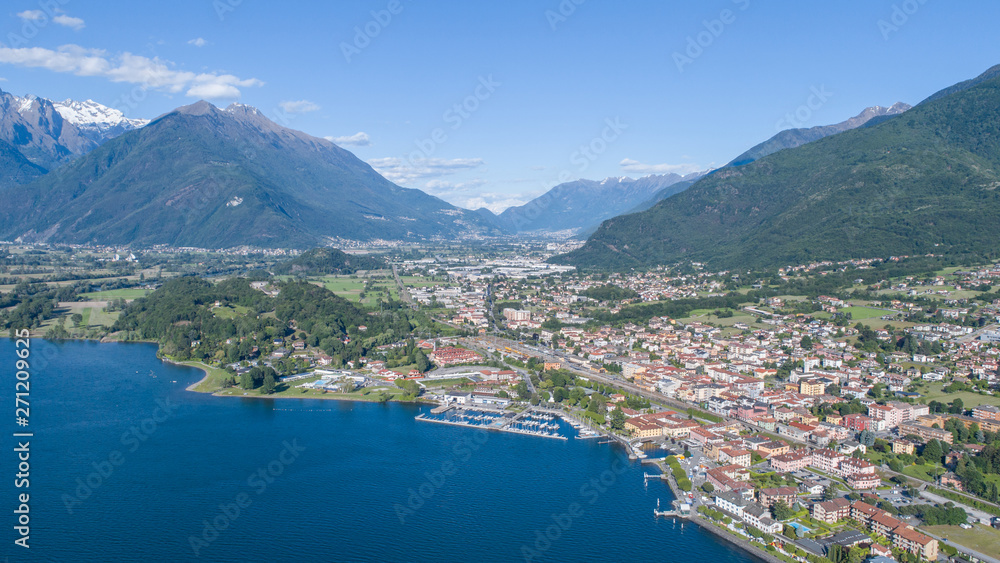 Panoramic view of Colico, lake of Como