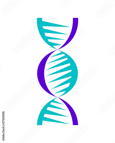 Abstract DNA strand symbol. Isolated on white background. Vector concept illustration.
