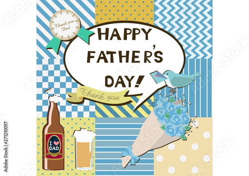 父の日のバッジ。デザイン。イラスト。素材。