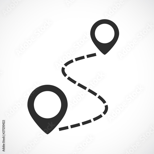 Map route vector pictogram photo