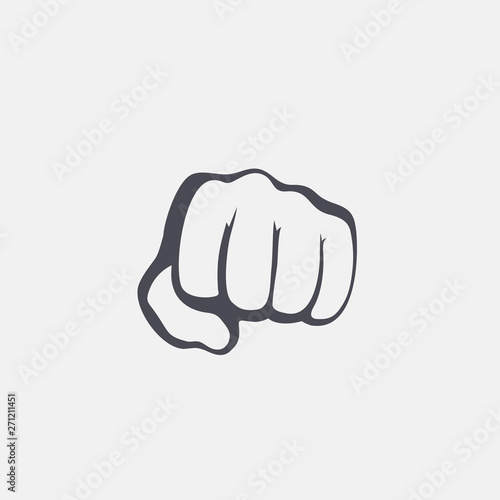 Fist male hand, proletarian protest symbol. Power sign