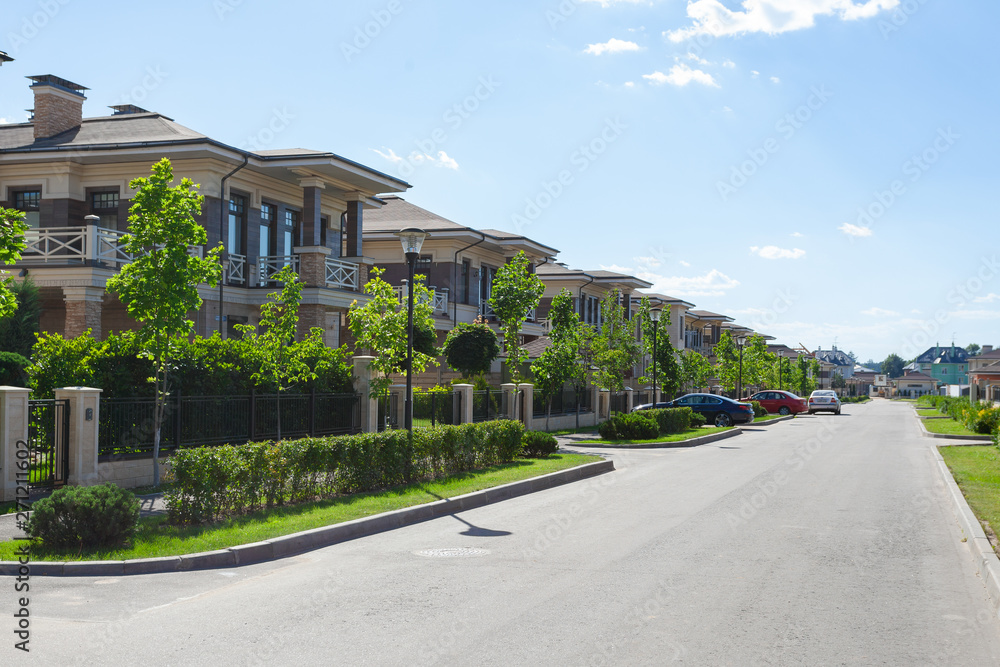 expensive residential area with cottages