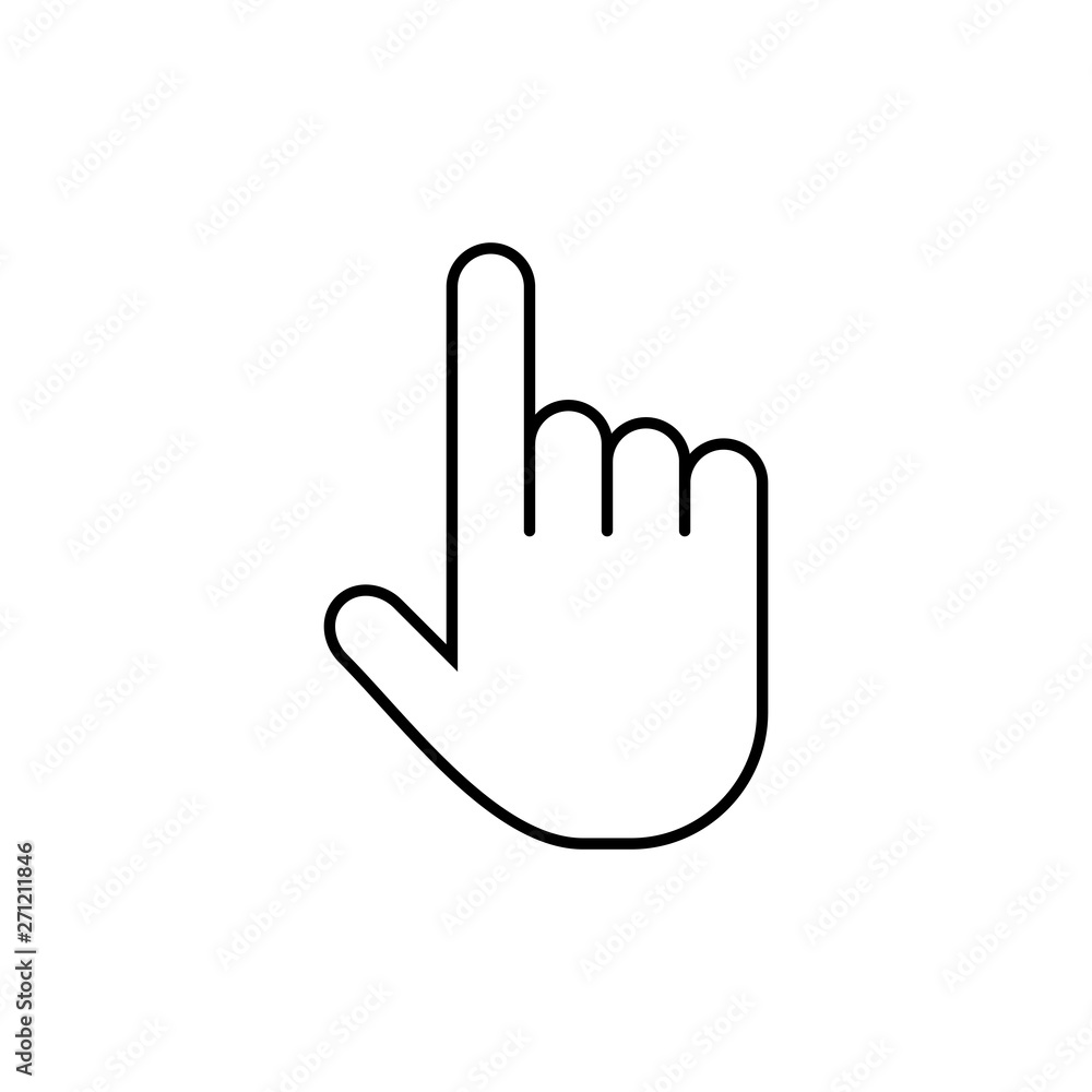 Hand cursor icon click. Hand click icon. Finger pointer isolated vector Hand cursor icon click. Hand click icon. Finger pointer isolated vector