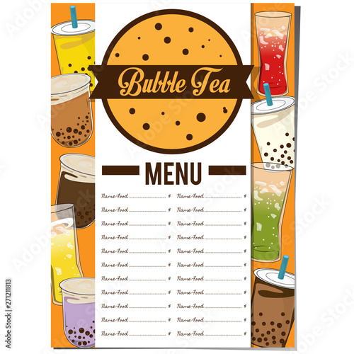 bubble tea menu graphic template