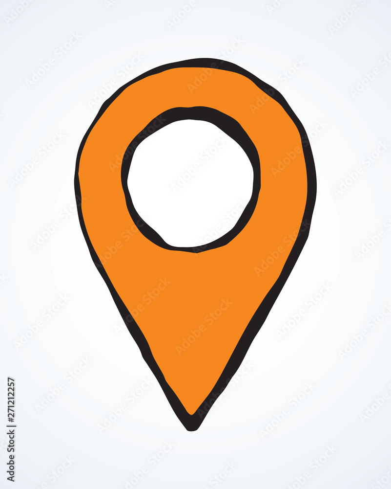 Sketched gps sign. Vector drawing Sketched gps sign. Vector drawing