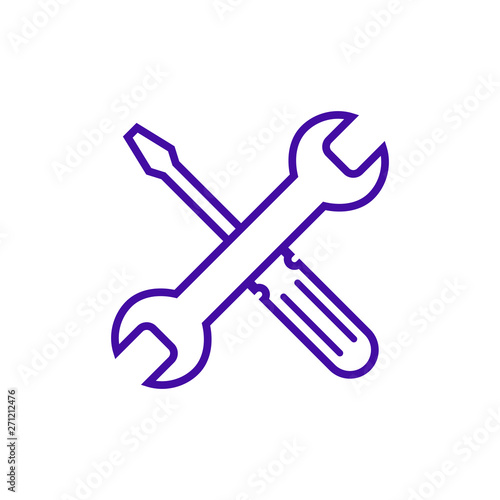 Repair icon. Wrench and screwdriver icon. Settings icon isolated