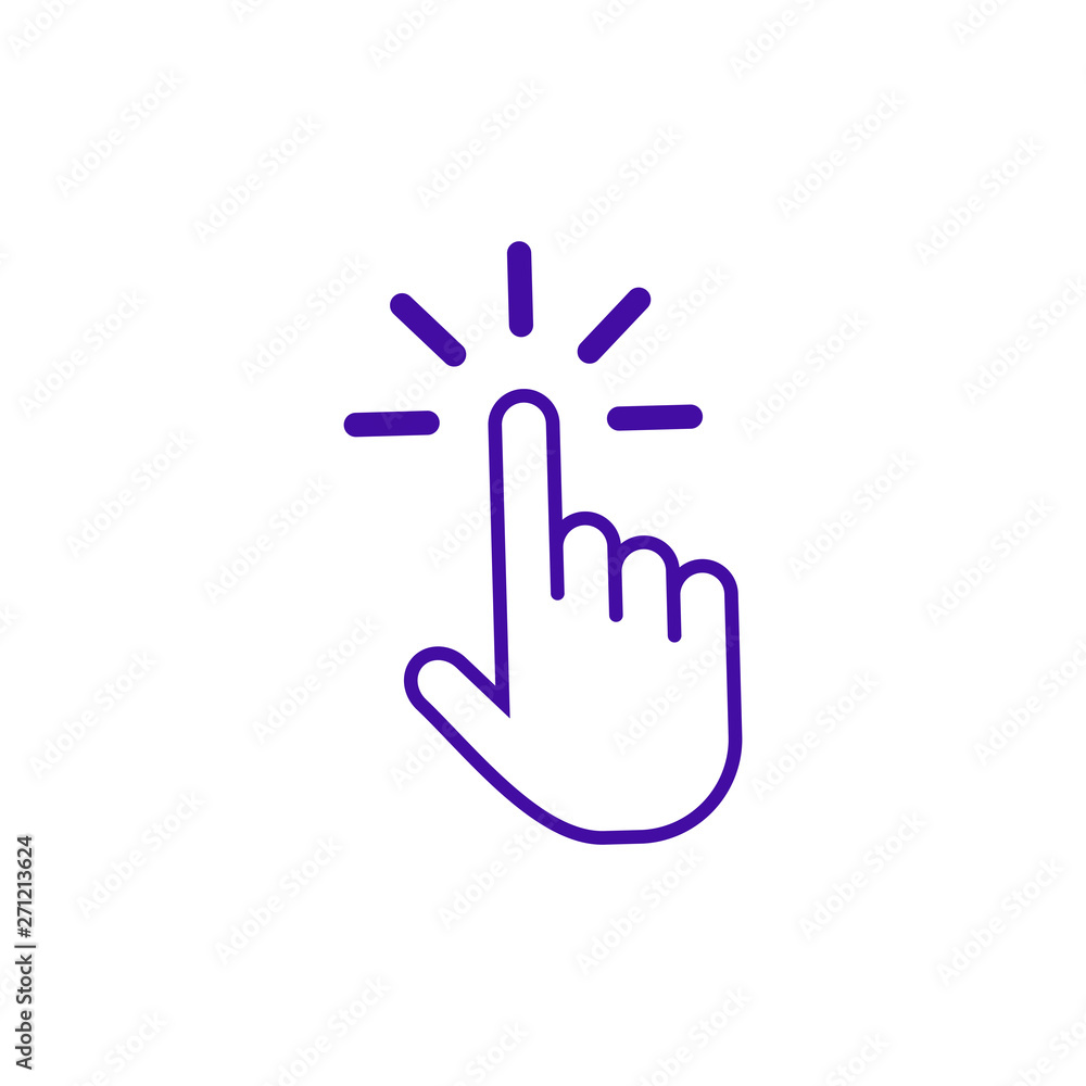 Hand cursor icon click. Hand click icon. Finger pointer isolated vector Hand cursor icon click. Hand click icon. Finger pointer isolated vector