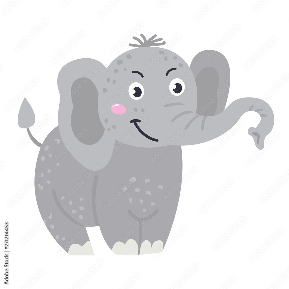 Vector cute African animal. Elephant. Vector cute African animal. Elephant.