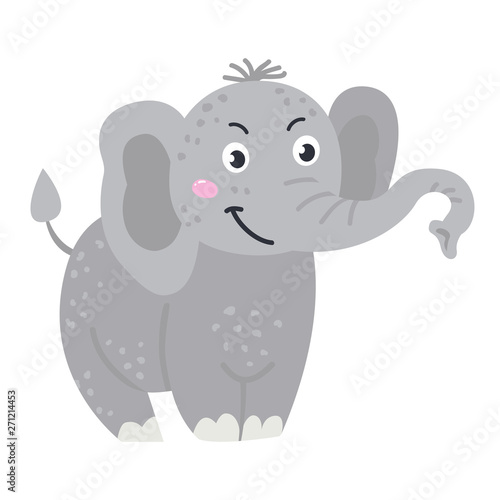 Vector cute African animal. Elephant.