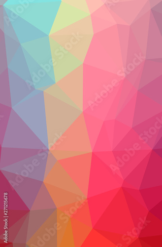 Illustration of abstract Red vertical low poly background. Beautiful polygon design pattern.