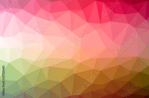 Illustration of abstract Orange, Pink, Red, Yellow horizontal low poly background. Beautiful polygon design pattern.