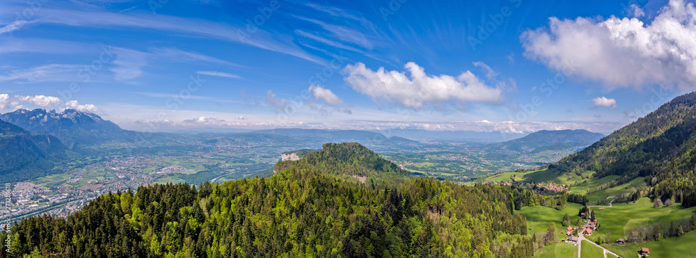 Fototapeta premium some panoramas i took last weekend from Le Mole in the French Pre Alps looking down toward the Arve river valley and Geneva, Switzerland in the distance.