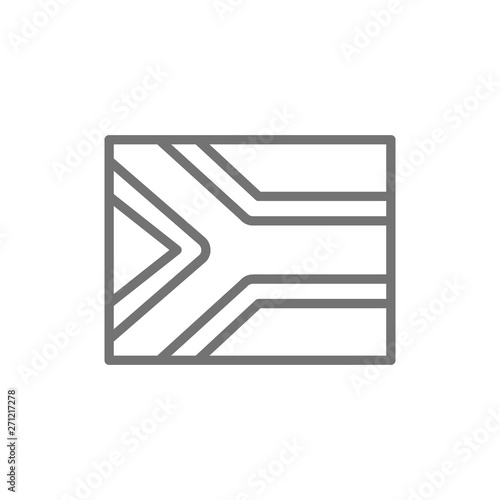 Flag of South Africa line icon.