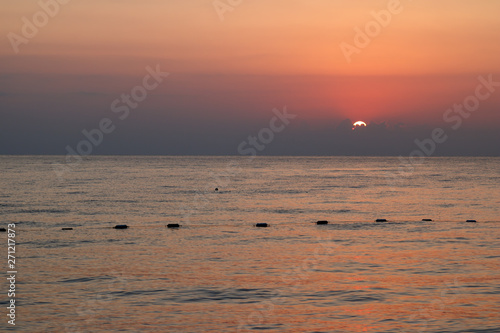 Tableau sur toile sunset predawn sky over the mediterranean sea