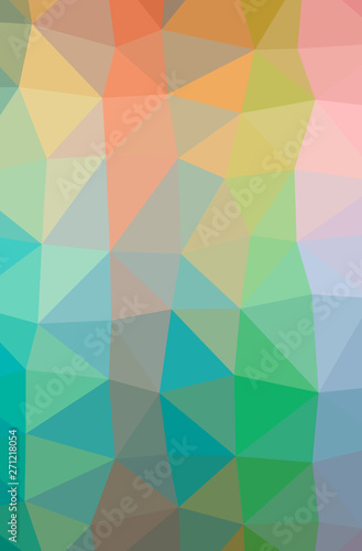 Wallpaper Mural Illustration of abstract Green, Orange, Yellow vertical low poly background. Beautiful polygon design pattern. Torontodigital.ca