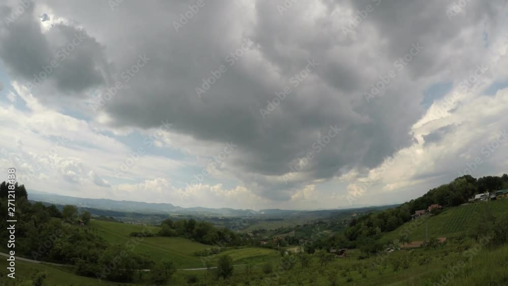 Time lapse of moving clouds, morning, north Croatia, wide angle Time lapse of moving clouds, morning, north Croatia, wide angle
