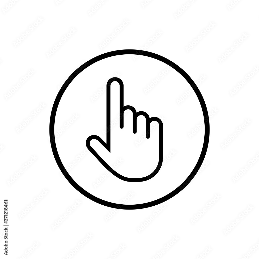 Hand cursor icon click. Hand click icon. Finger pointer isolated vector Hand cursor icon click. Hand click icon. Finger pointer isolated vector