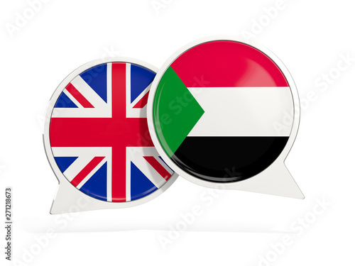 Free Download Flags of UK and sudan inside chat bubbles - GFXLoad