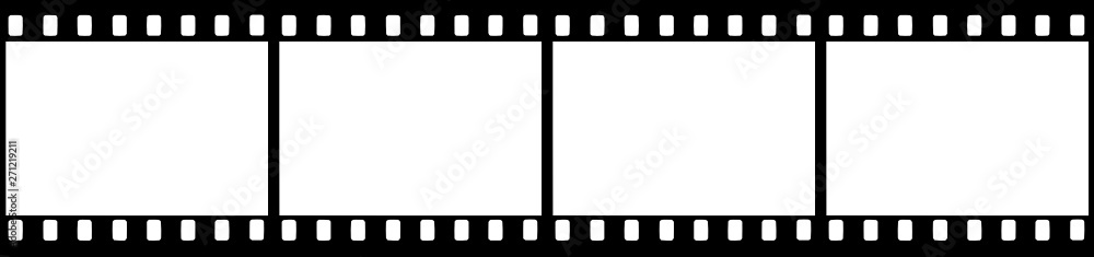 Vector high quality illustration of a black film strip isolated on white background
