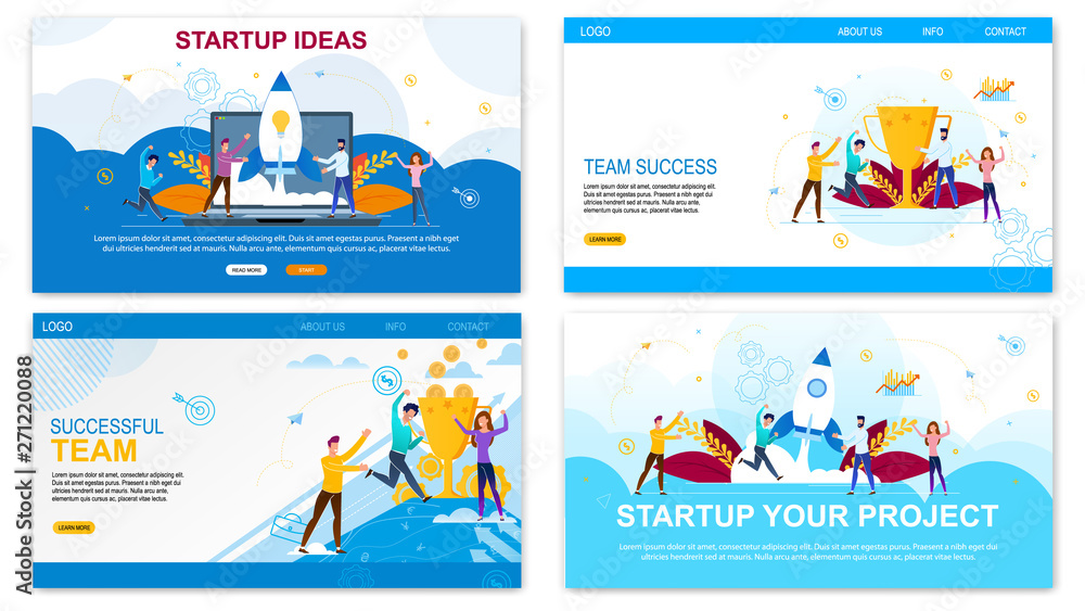 Vector Illustration Startup Ideas, Successful Time