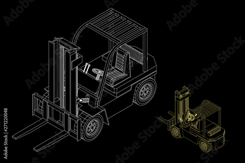 Forklift truck. Isolated on...