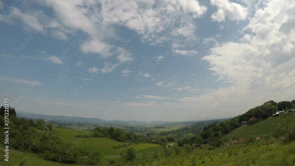 Time lapse of moving clouds, morning, north Croatia, wide angle Time lapse of moving clouds, morning, north Croatia, wide angle