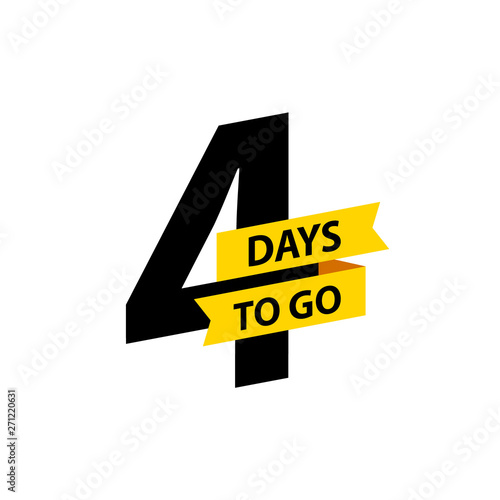 Number 4 of days to go. Collection badges sale, landing page, banner.Vector illustration.