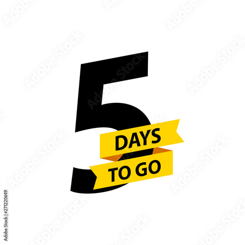 Number 5 of days to go. Collection badges sale, landing page, banner.Vector illustration.