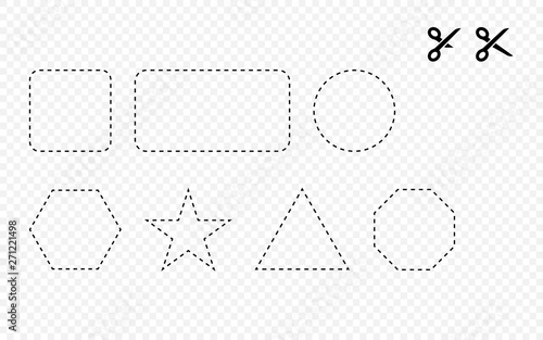 Collection of a Cut Out Coupons Borders isolated on transparent background