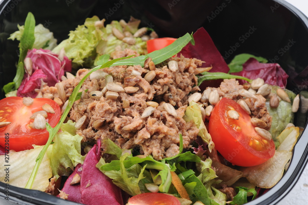 salad with meat and vegetables salad with meat and vegetables