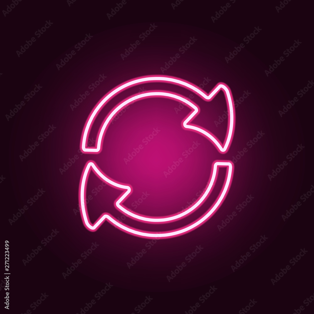 circular arrows neon icon. Elements of web set. Simple icon for websites, web design, mobile app, info graphics circular arrows neon icon. Elements of web set. Simple icon for websites, web design, mobile app, info graphics