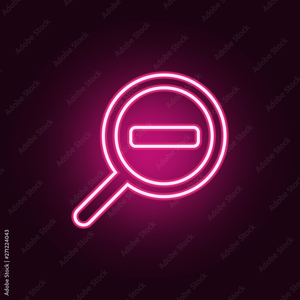 magnifying glass neon icon. Elements of web set. Simple icon for websites, web design, mobile app, info graphics