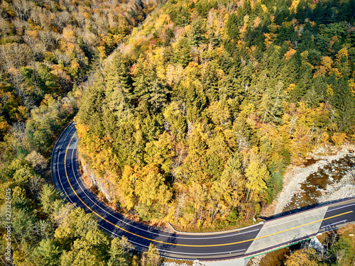 Scenic winding highway in autumn