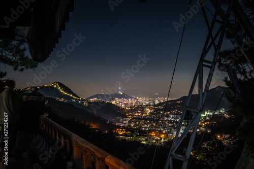 Photography City lights from Geumsunsa temple near Seoul, Korea