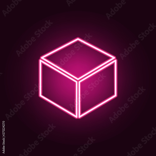 cube in layers neon icon. Elements of web set. Simple icon for websites, web design, mobile app, info graphics
