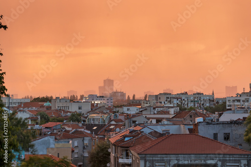 Amazing Sunset view of City of Plovdiv, Bulgaria