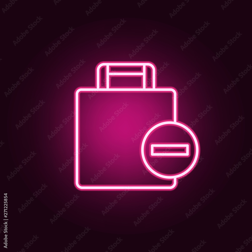 remove luggage neon icon. Elements of web set. Simple icon for websites, web design, mobile app, info graphics remove luggage neon icon. Elements of web set. Simple icon for websites, web design, mobile app, info graphics