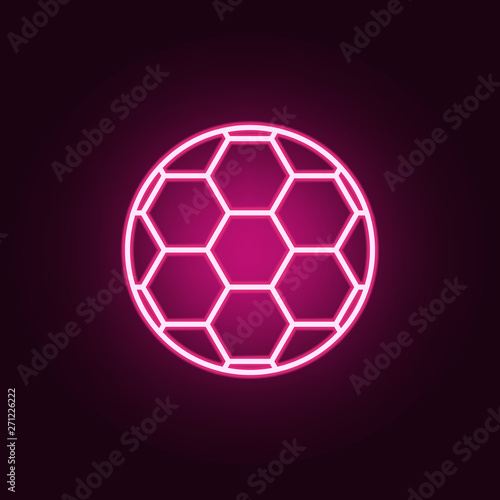 soccer ball neon icon. Elements of web set. Simple icon for websites, web design, mobile app, info graphics