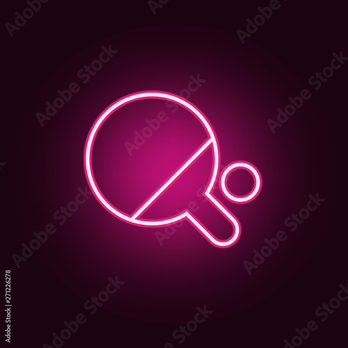 table tennis neon icon. Elements of web set. Simple icon for websites, web design, mobile app, info graphics