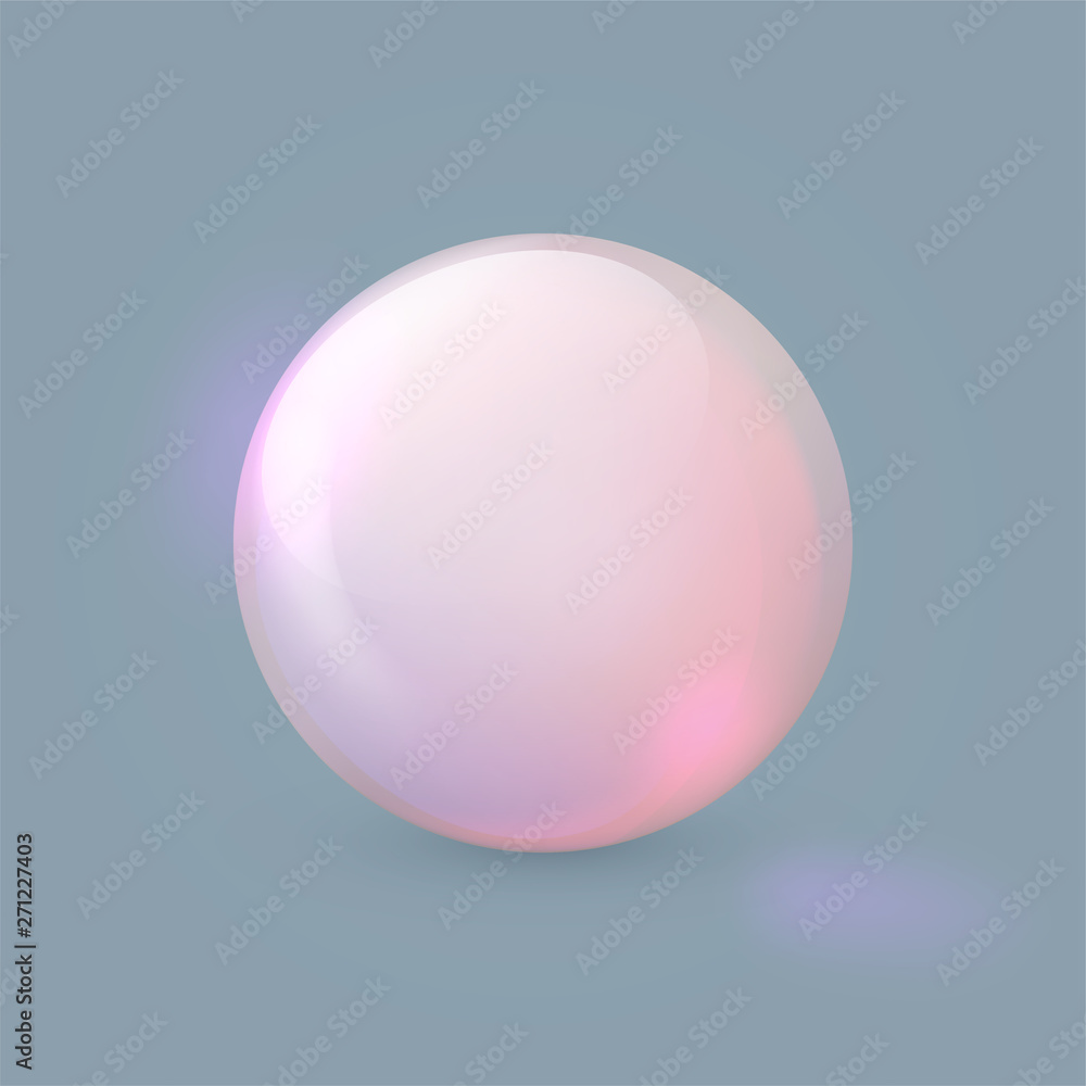 Realistic colorful pearl