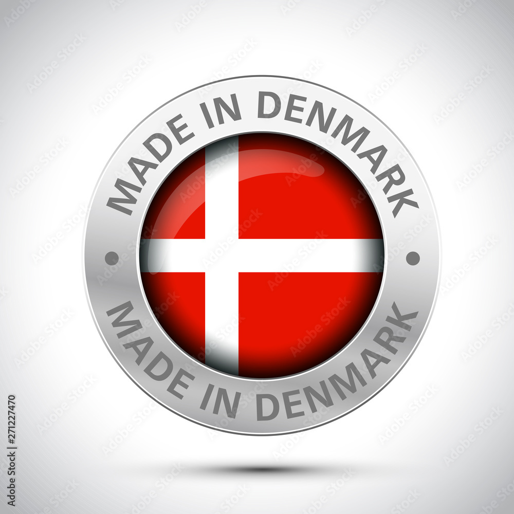 made in denmark flag metal icon made in denmark flag metal icon