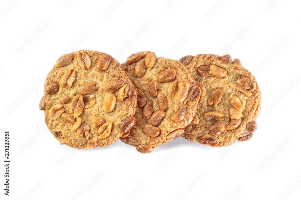 peanut cookie on white background. peanut cookie on white background.