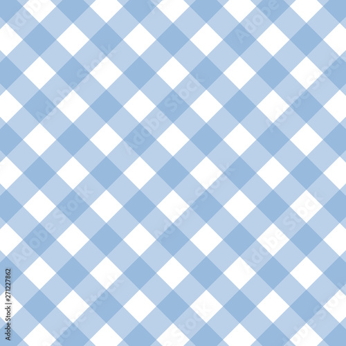 Checkered blue tablecloth background pattern
