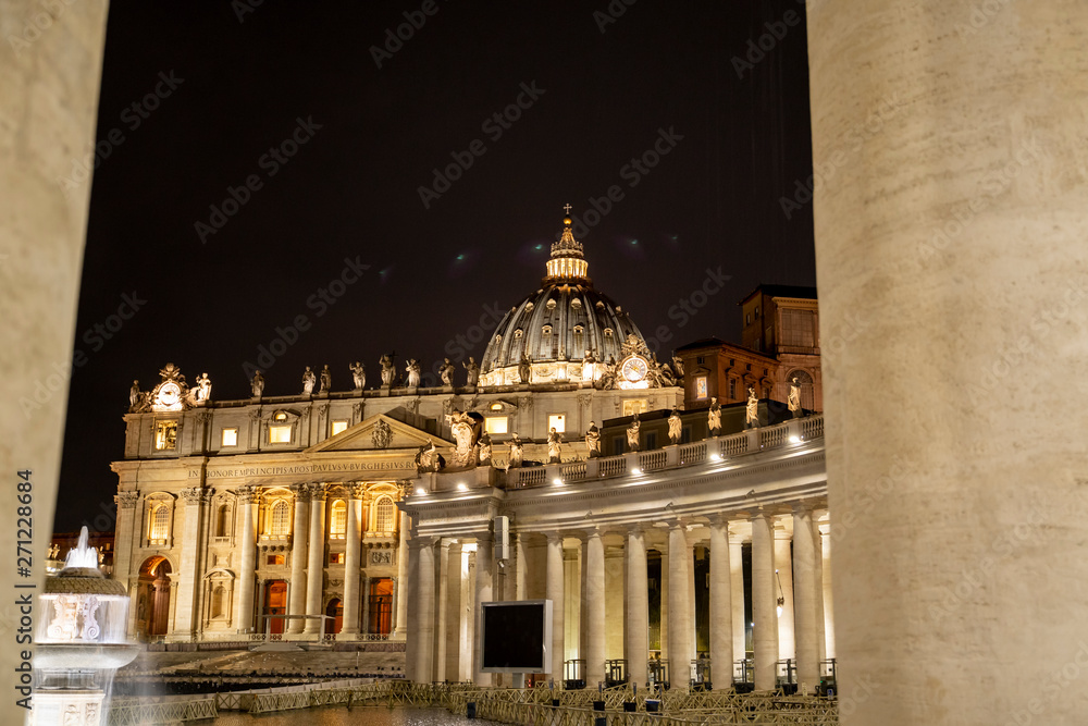 Vatican, St. Peter's Square at night