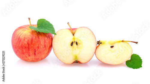 Gala apples over white background